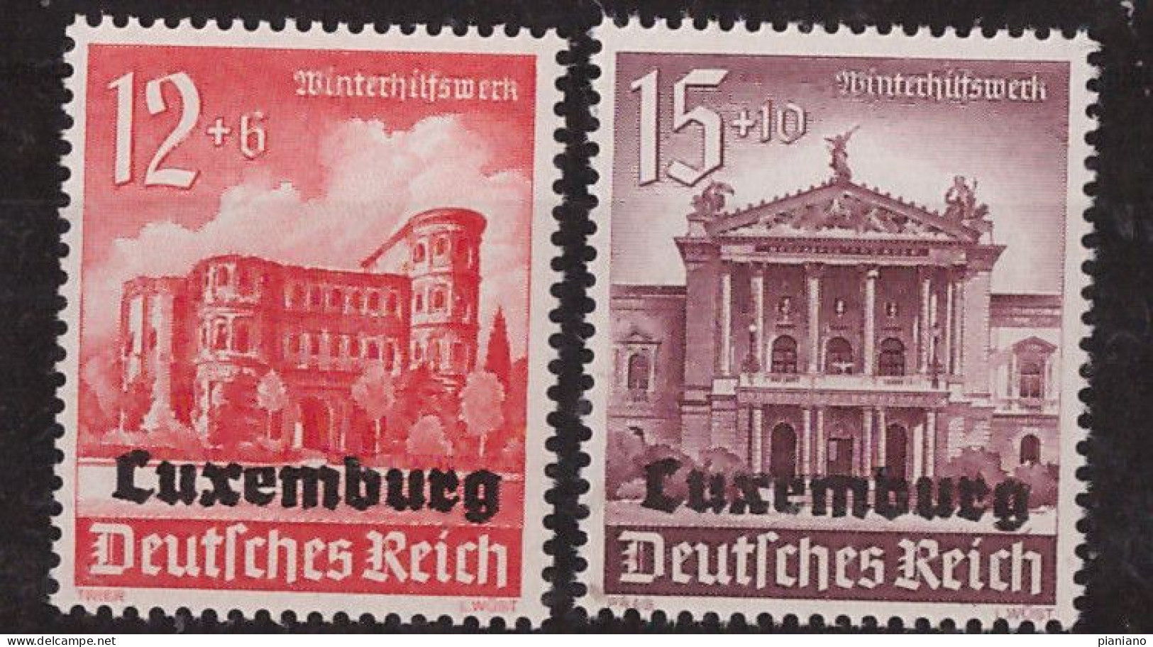 PIA - LUSSEMBURGO - 1941 : Occupazione Tedesca - Francobolli Di Germania Sovrastampati Luxemburg . - (Yv 36-41) - 1940-1944 German Occupation