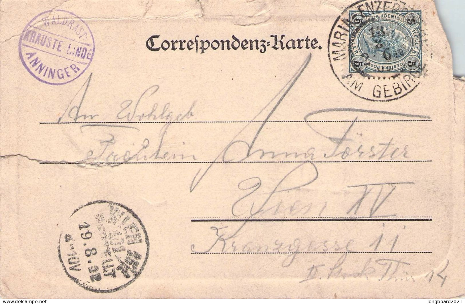 ÖSTERREICH - AK 1902 MILCHWIRTSCHAFT "KRAUSSTE LINDE" AM ANNINGER / *214 - Covers & Documents
