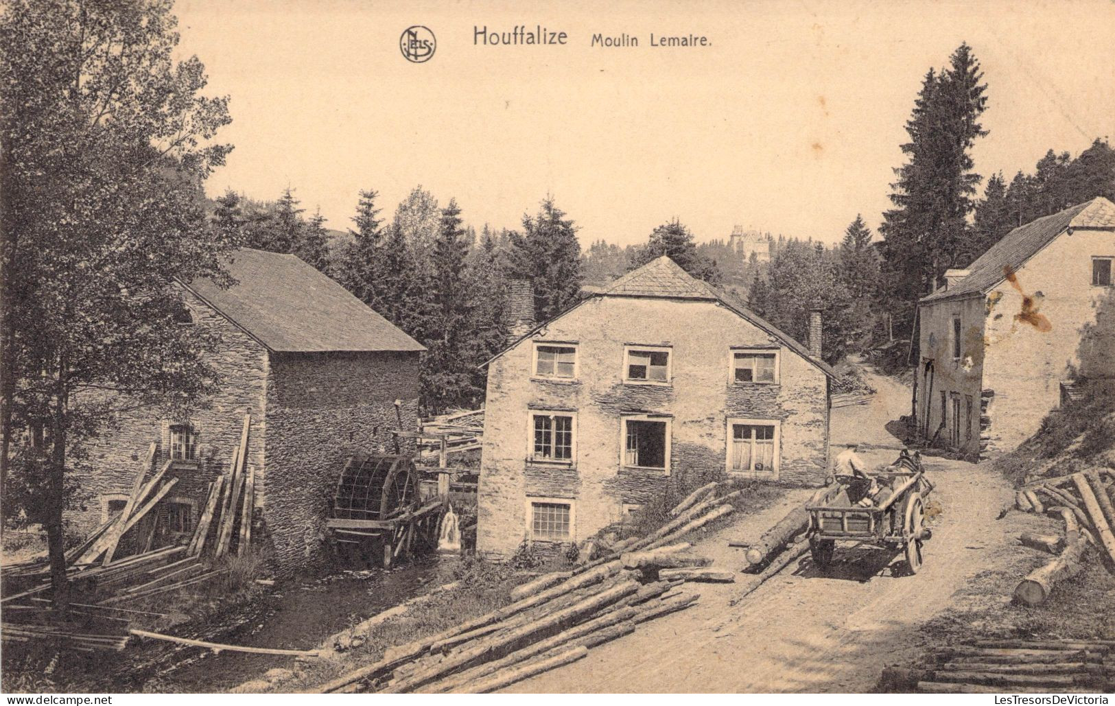 Belgique - Houffalize - Moulin Lemaire - Nels - Moulin à Eau - Attelage - Carte Postale Ancienne - Bastogne