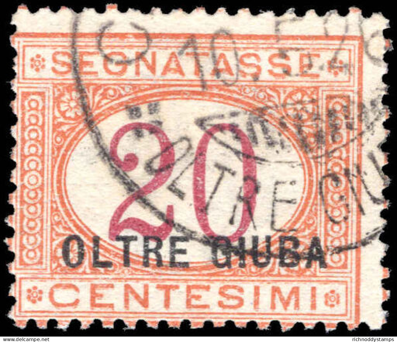 Jubaland 1925 20c Magenta And Orange Postage Due Fine Used. - Oltre Giuba