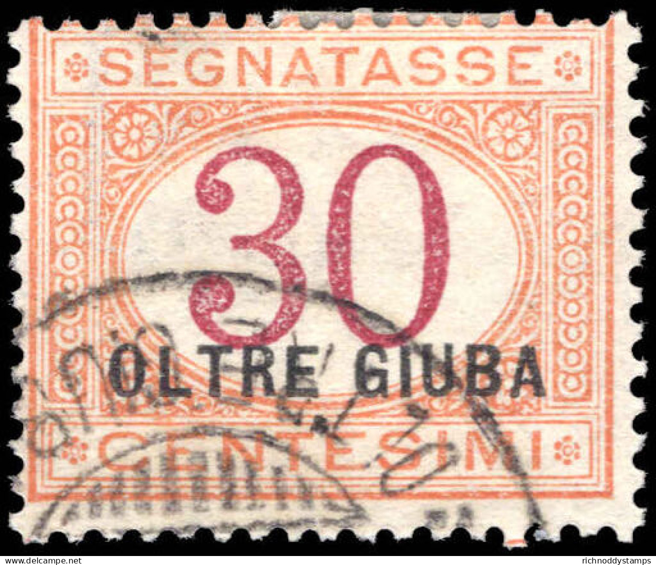 Jubaland 1925 30c Magenta And Orange Postage Due Fine Used. - Oltre Giuba