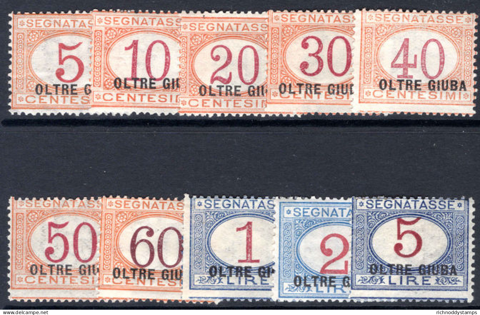 Jubaland 1925 Postage Due Set Fine Lightly Mounted Mint. - Oltre Giuba