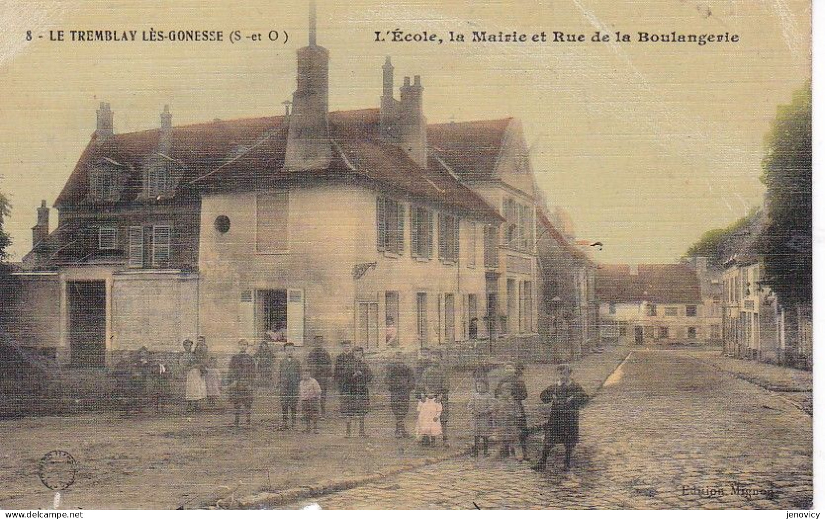 LE TREMBLAY LES GONESSES ECOLE ,MAIRIE, ET RUE DE LA BOULANGERIE ,COULEUR,PERSONNAGES   REF 79647 - Tremblay En France