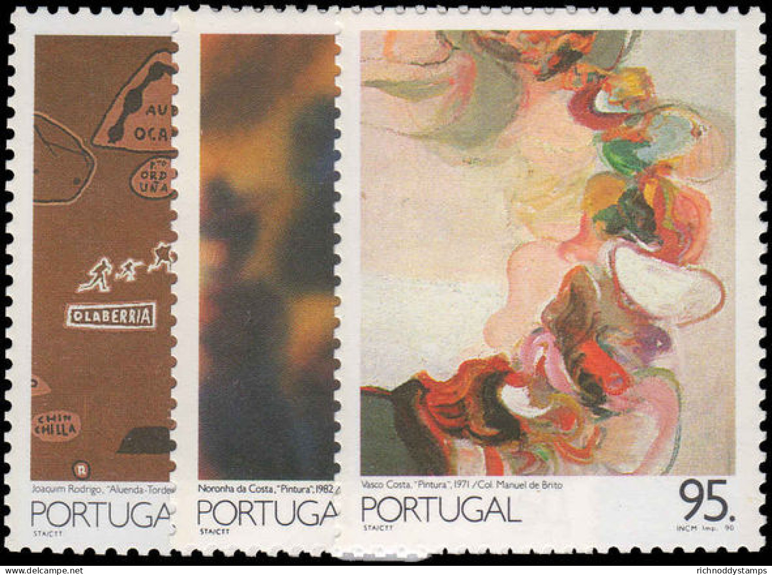 Portugal 1990 20th-Century Portuguese Paintings (5th Series) Unmounted Mint. - Nuevos