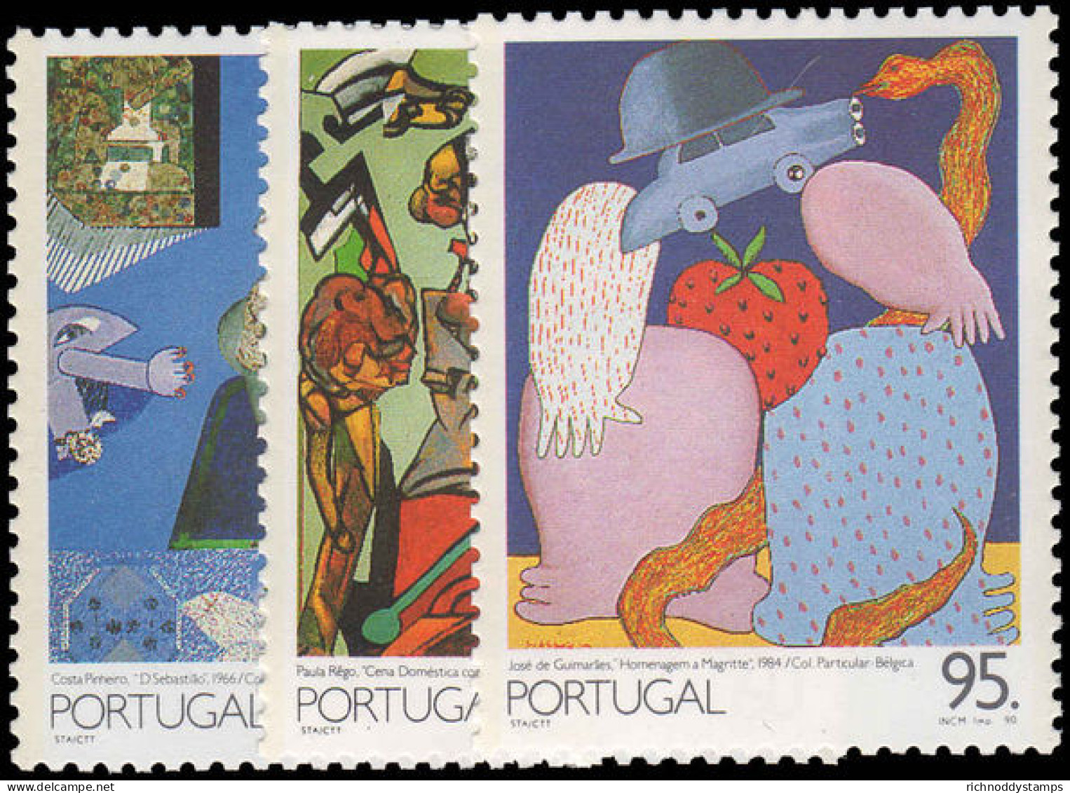 Portugal 1990 20th-Century Portuguese Paintings (6th Series) Unmounted Mint. - Nuevos