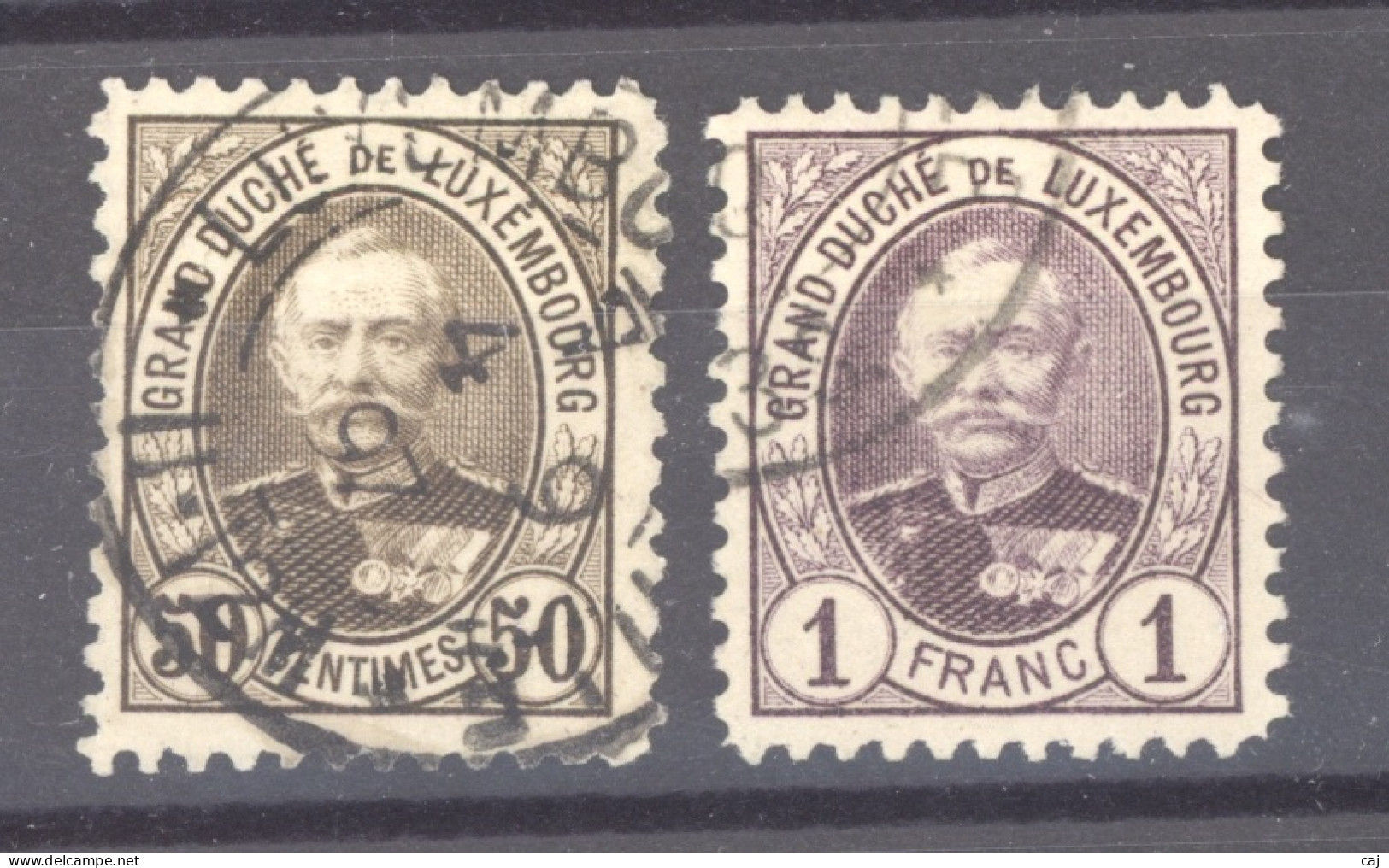 Luxembourg  :  Mi  63D-64D  (o)   Dentelé 11 ½ X 11 - 1891 Adolphe Voorzijde