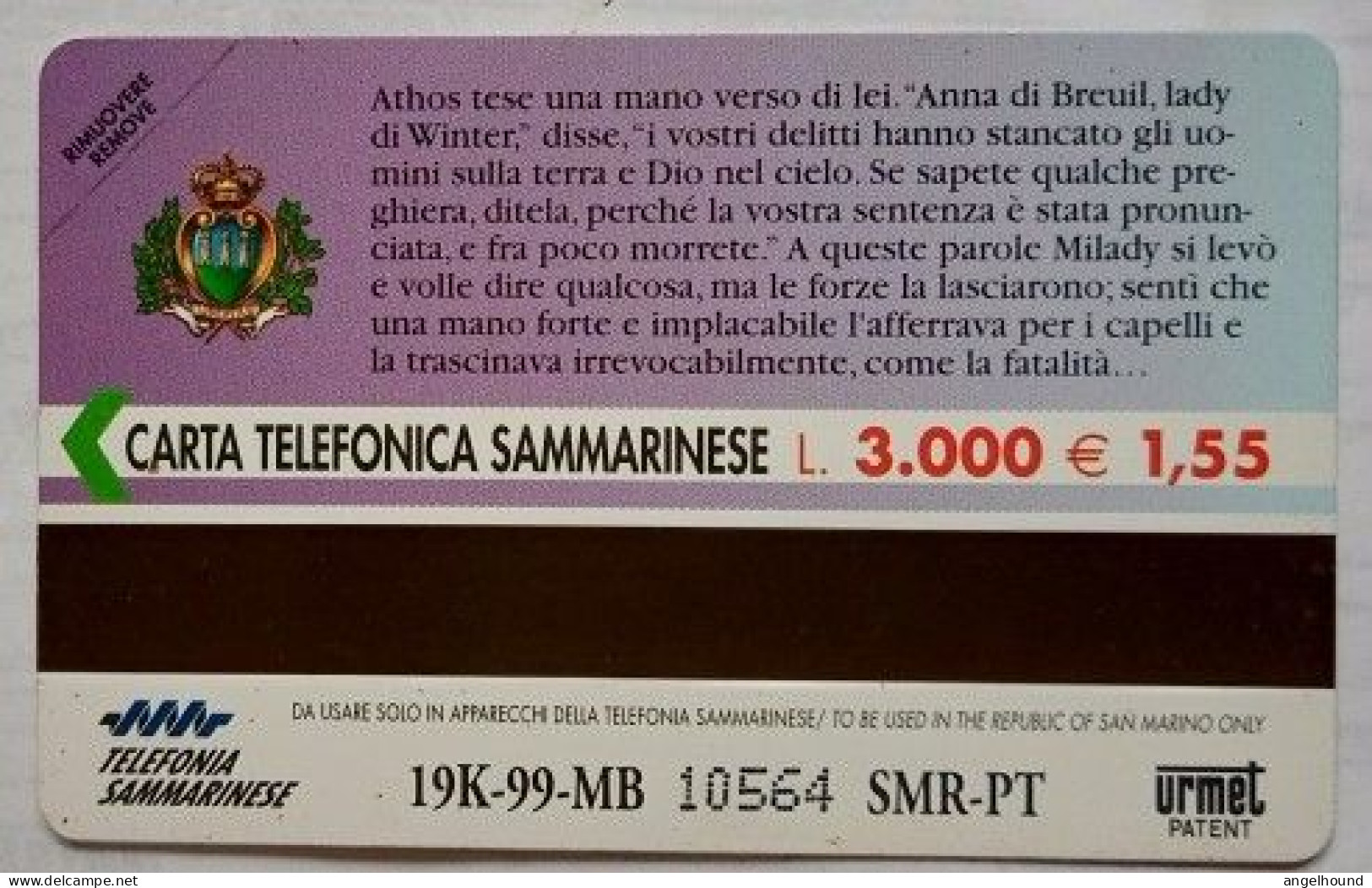 San Marino L3000 MINT  RSM- 042 " I Tre Moschettien " - Saint-Marin