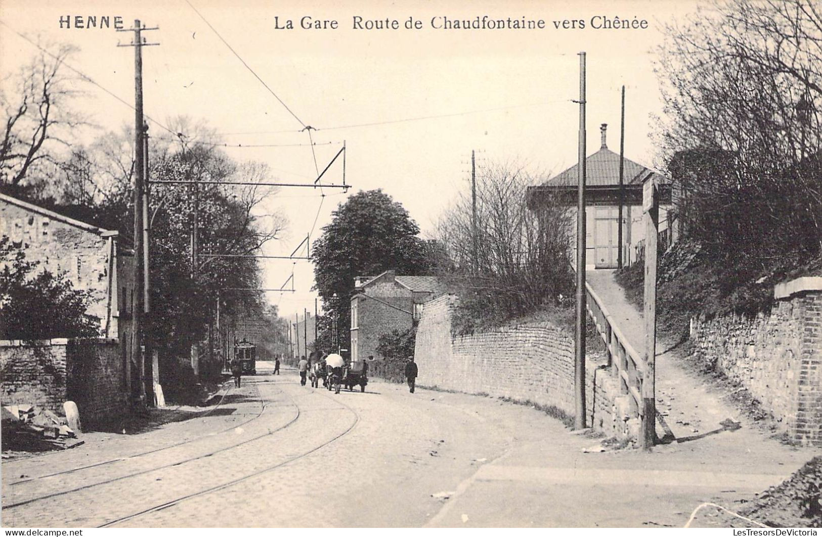 Belgique - Henne - La Gare  - Rute De Chaudfontaine  Vers Chênée - Edit Laurent - Carte Postale Ancienne - Chaudfontaine