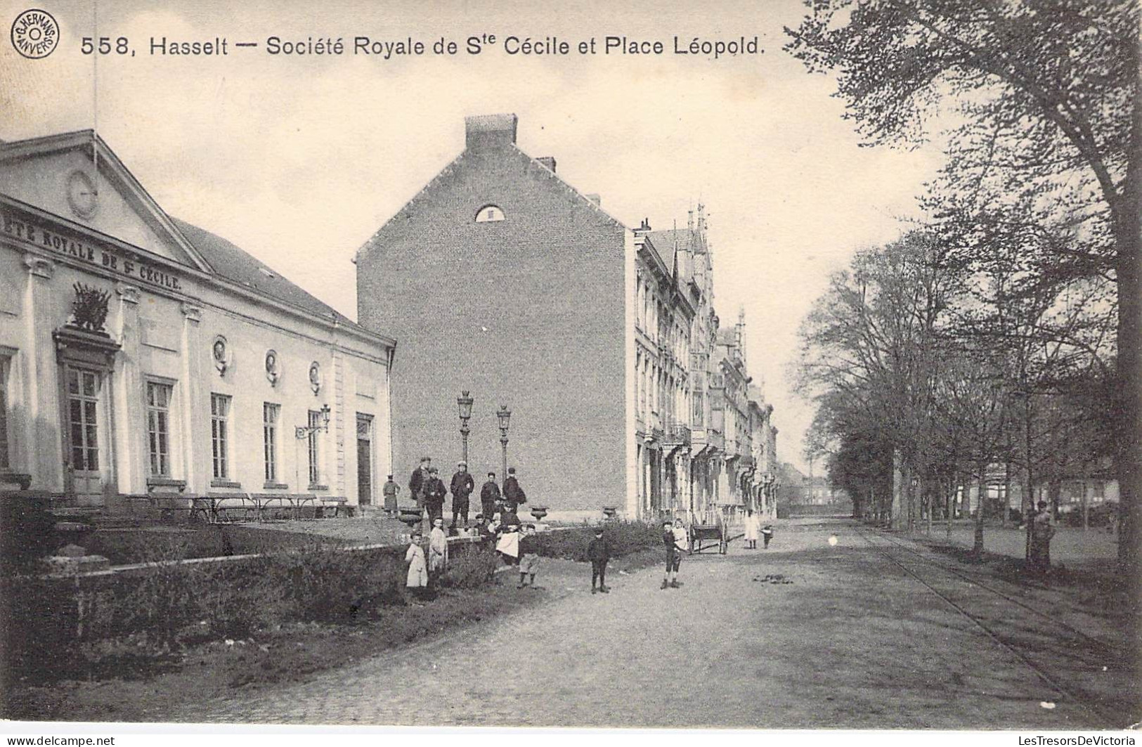 Belgique - Hasselt - Société Royale De Ste Cécile Et Place Léopold  Animé - Carte Postale Ancienne - Hasselt