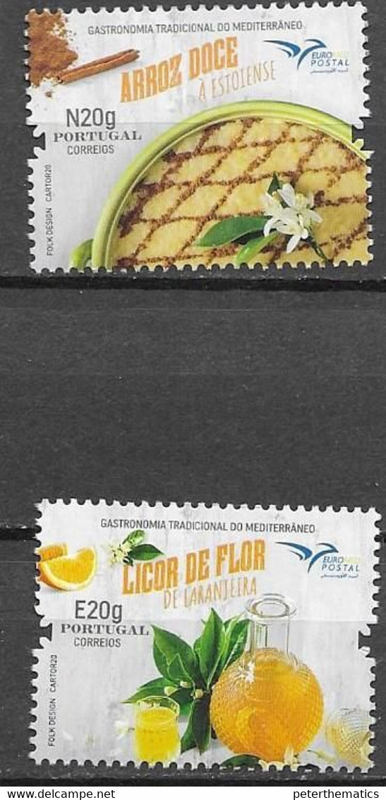 PORTUGAL, 2020, MNH,EUROMED, TRADITIONAL GASTRONOMY OF THE MEDITERRANEAN,THE PERFUME OF CITRUS , 2v , SCENTED - Alimentation