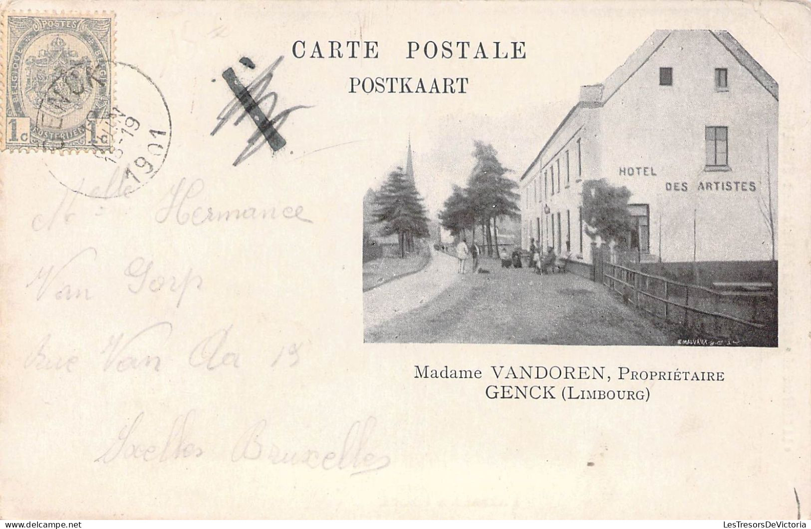 Belgique - Paysage à Genck - La Campinois Notermans Distillateur - Madame Vandoren - Carte Postale Ancienne - Genk