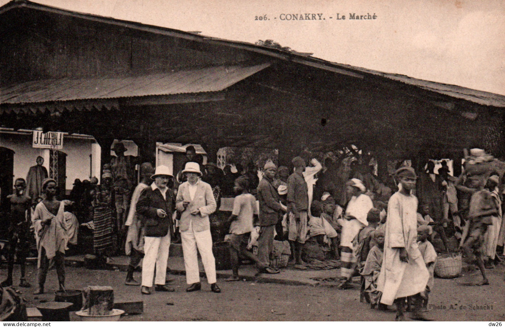 Guinée Française, Conakry: Le Marché - Photo A. De Schacht - Carte N° 209 Non Circulée - Guinée Française