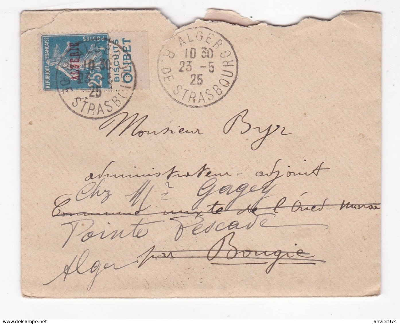 Enveloppe Et Lettre Gouvernement General De L’Algerie , Conseil De Gouvernement 1925 - Briefe U. Dokumente