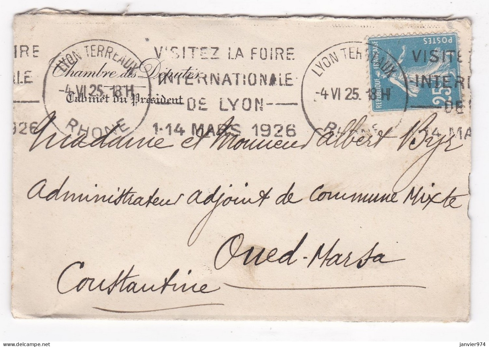 1925 Chambre Des Députés, Cabinet Du Président Et Carte Edouard Herriot - President De La Chambre Des Députés - Lettres & Documents