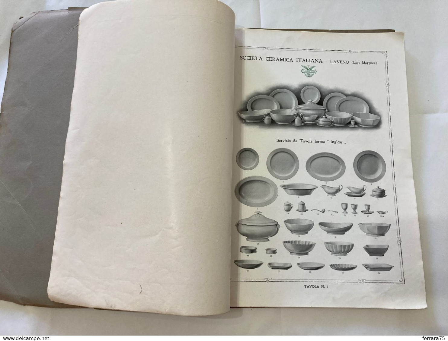 CATALOGO SOCIETà CERAMICA ITALIANA  PORCELLANA DI LAVENO LAGO MAGGIORE 1926.