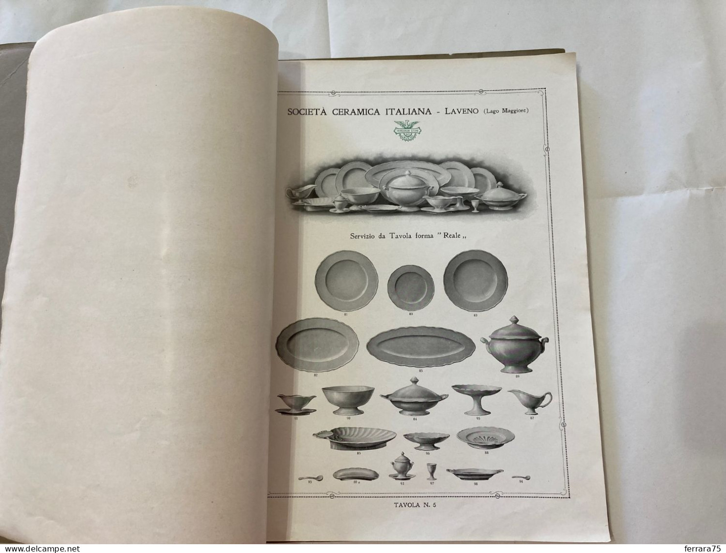 CATALOGO SOCIETà CERAMICA ITALIANA  PORCELLANA DI LAVENO LAGO MAGGIORE 1926.