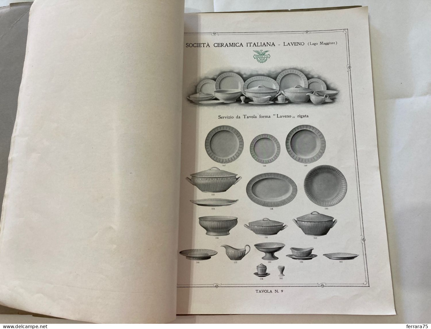 CATALOGO SOCIETà CERAMICA ITALIANA  PORCELLANA DI LAVENO LAGO MAGGIORE 1926.