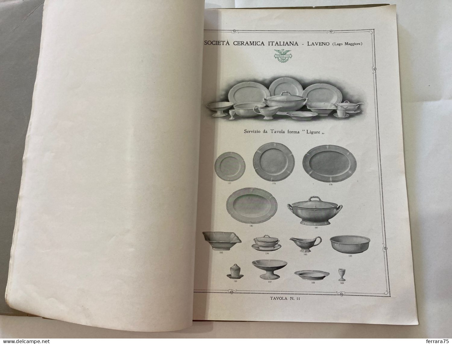 CATALOGO SOCIETà CERAMICA ITALIANA  PORCELLANA DI LAVENO LAGO MAGGIORE 1926.