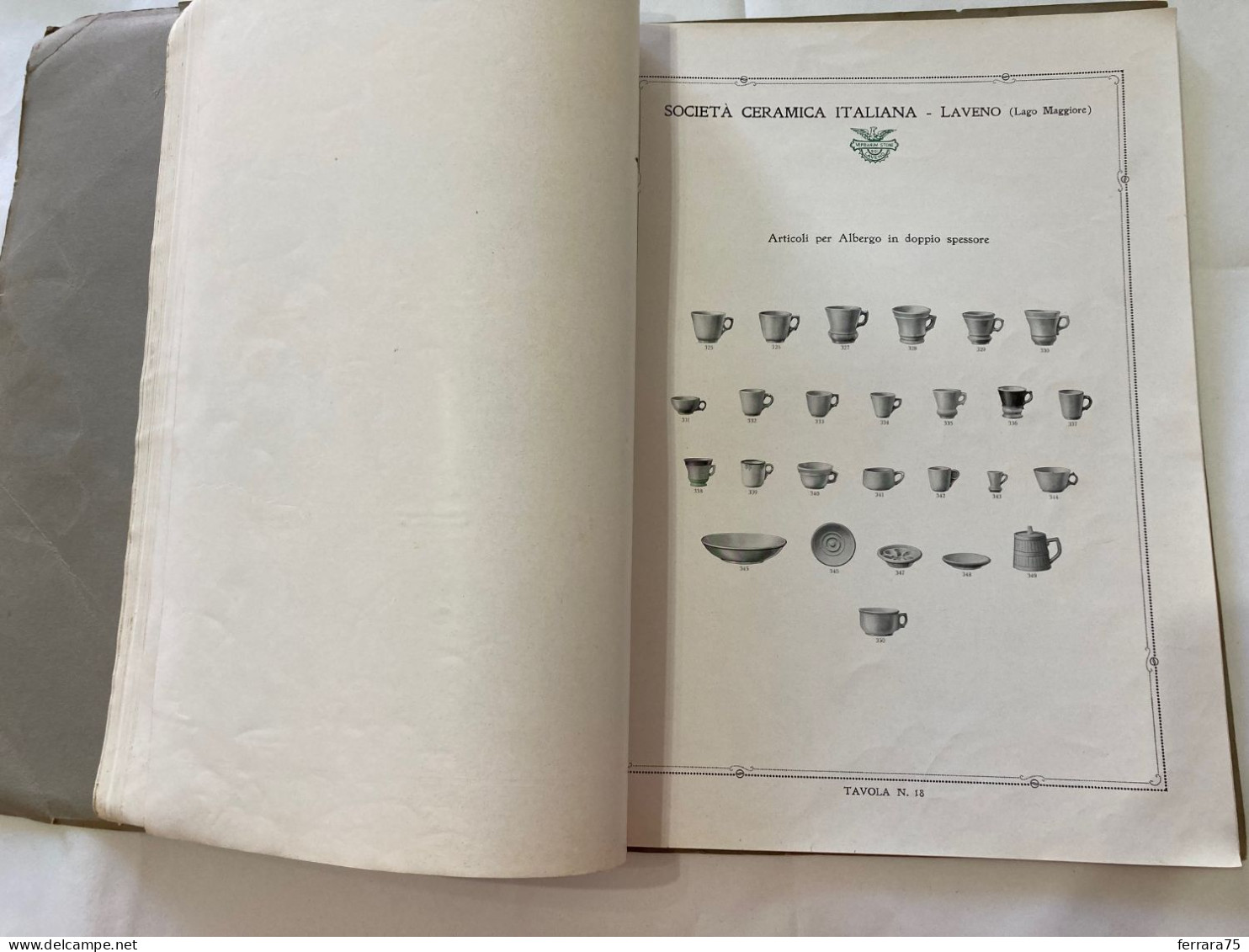 CATALOGO SOCIETà CERAMICA ITALIANA  PORCELLANA DI LAVENO LAGO MAGGIORE 1926.