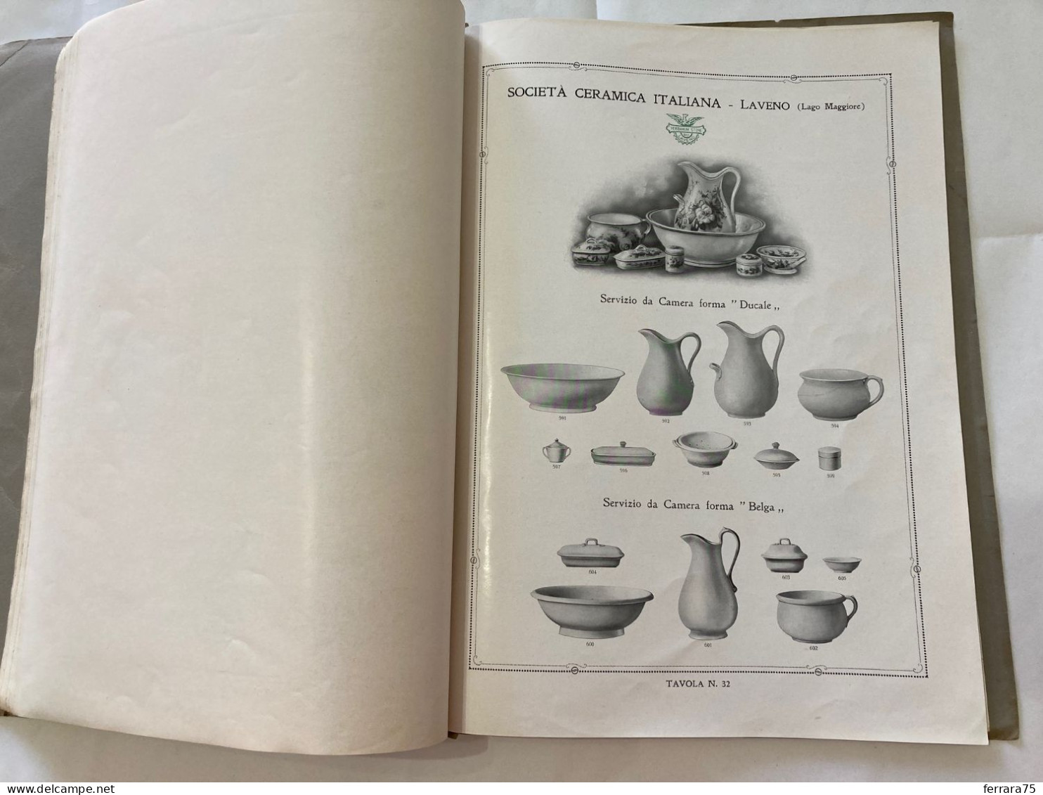 CATALOGO SOCIETà CERAMICA ITALIANA  PORCELLANA DI LAVENO LAGO MAGGIORE 1926.