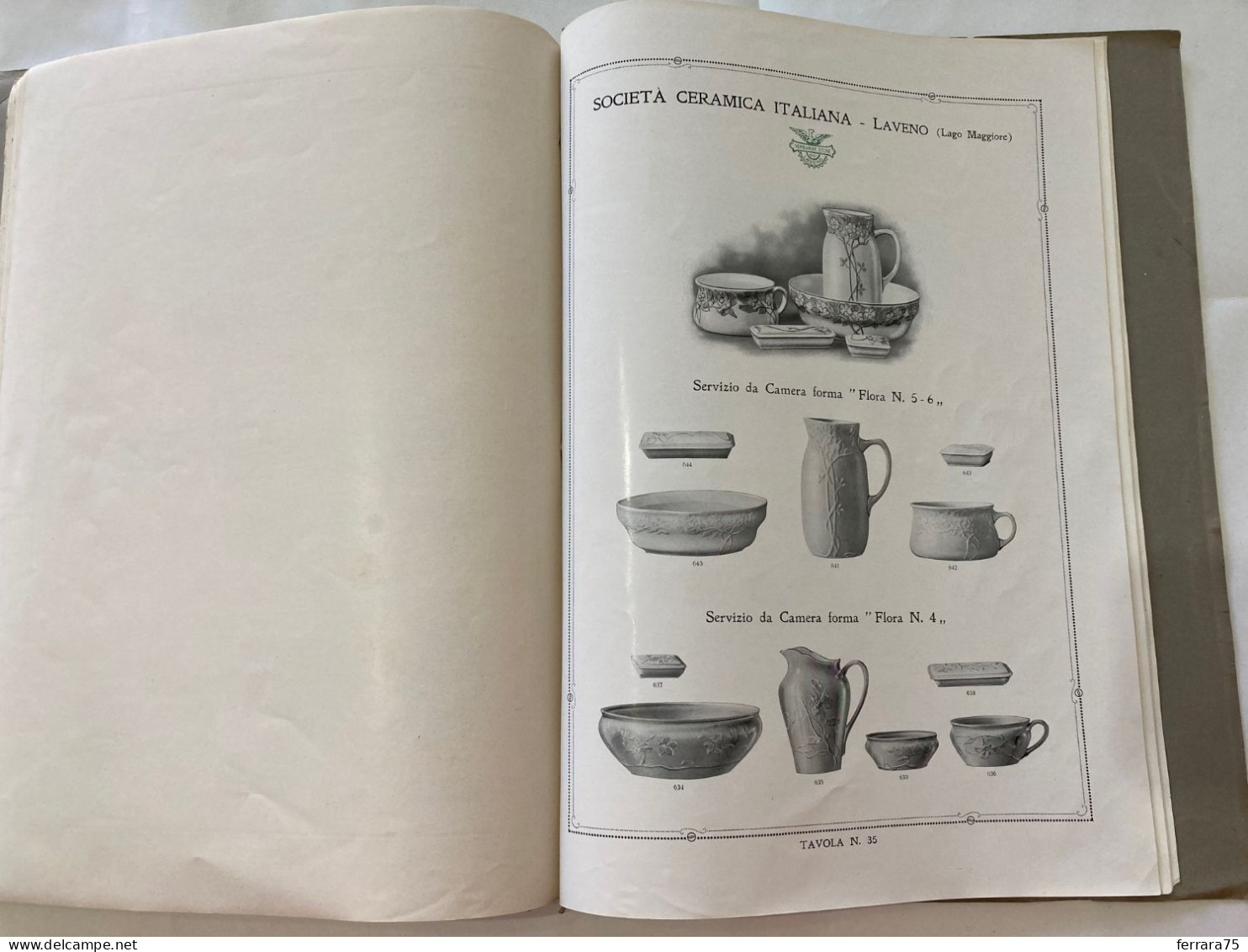 CATALOGO SOCIETà CERAMICA ITALIANA  PORCELLANA DI LAVENO LAGO MAGGIORE 1926.