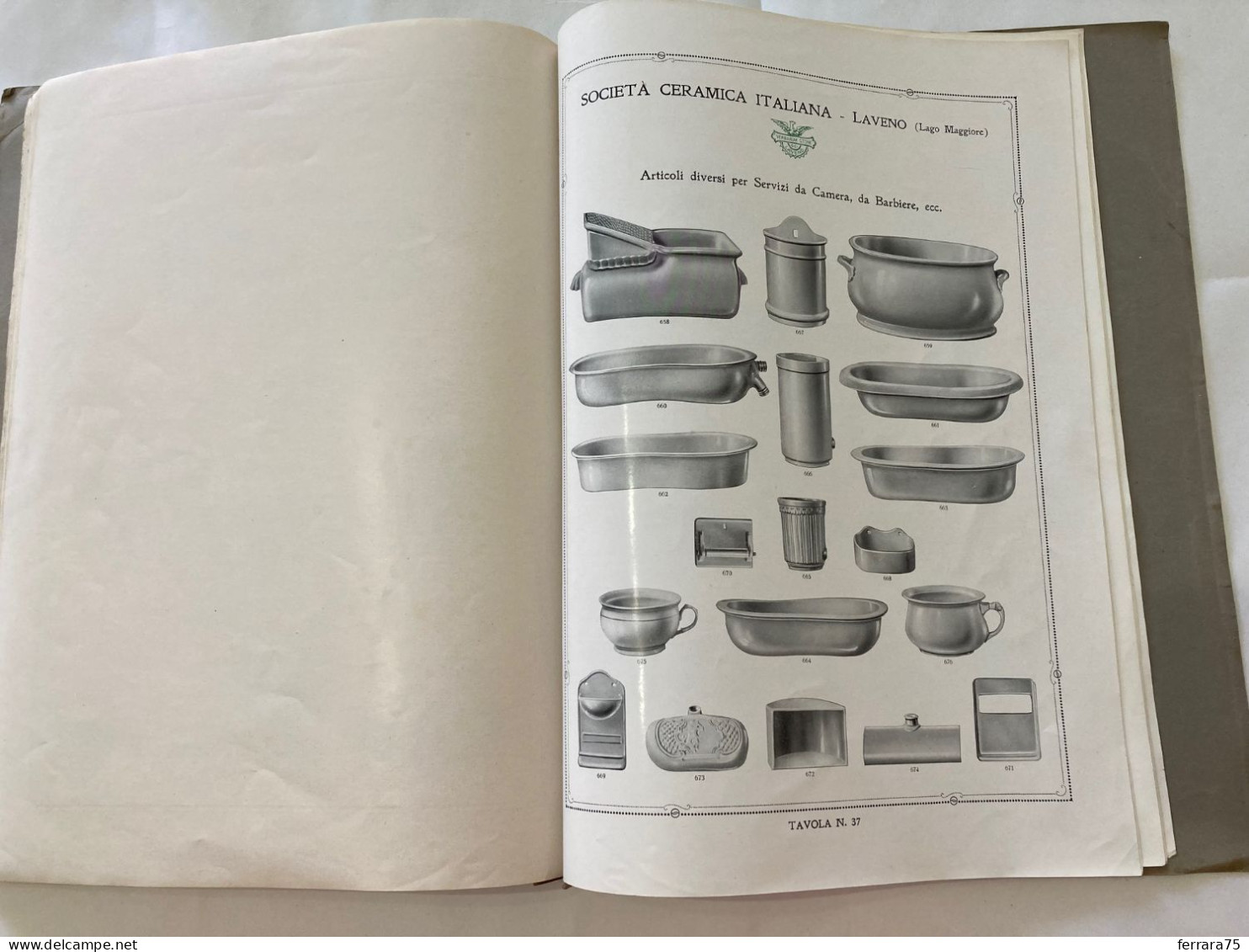 CATALOGO SOCIETà CERAMICA ITALIANA  PORCELLANA DI LAVENO LAGO MAGGIORE 1926.