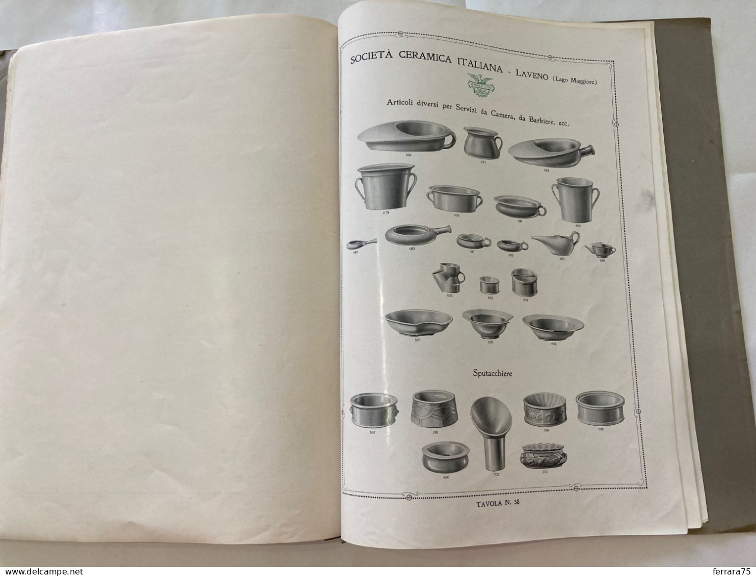 CATALOGO SOCIETà CERAMICA ITALIANA  PORCELLANA DI LAVENO LAGO MAGGIORE 1926.