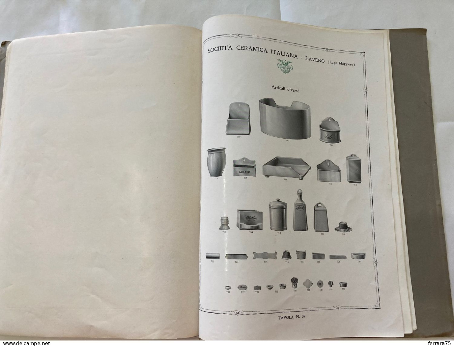 CATALOGO SOCIETà CERAMICA ITALIANA  PORCELLANA DI LAVENO LAGO MAGGIORE 1926.