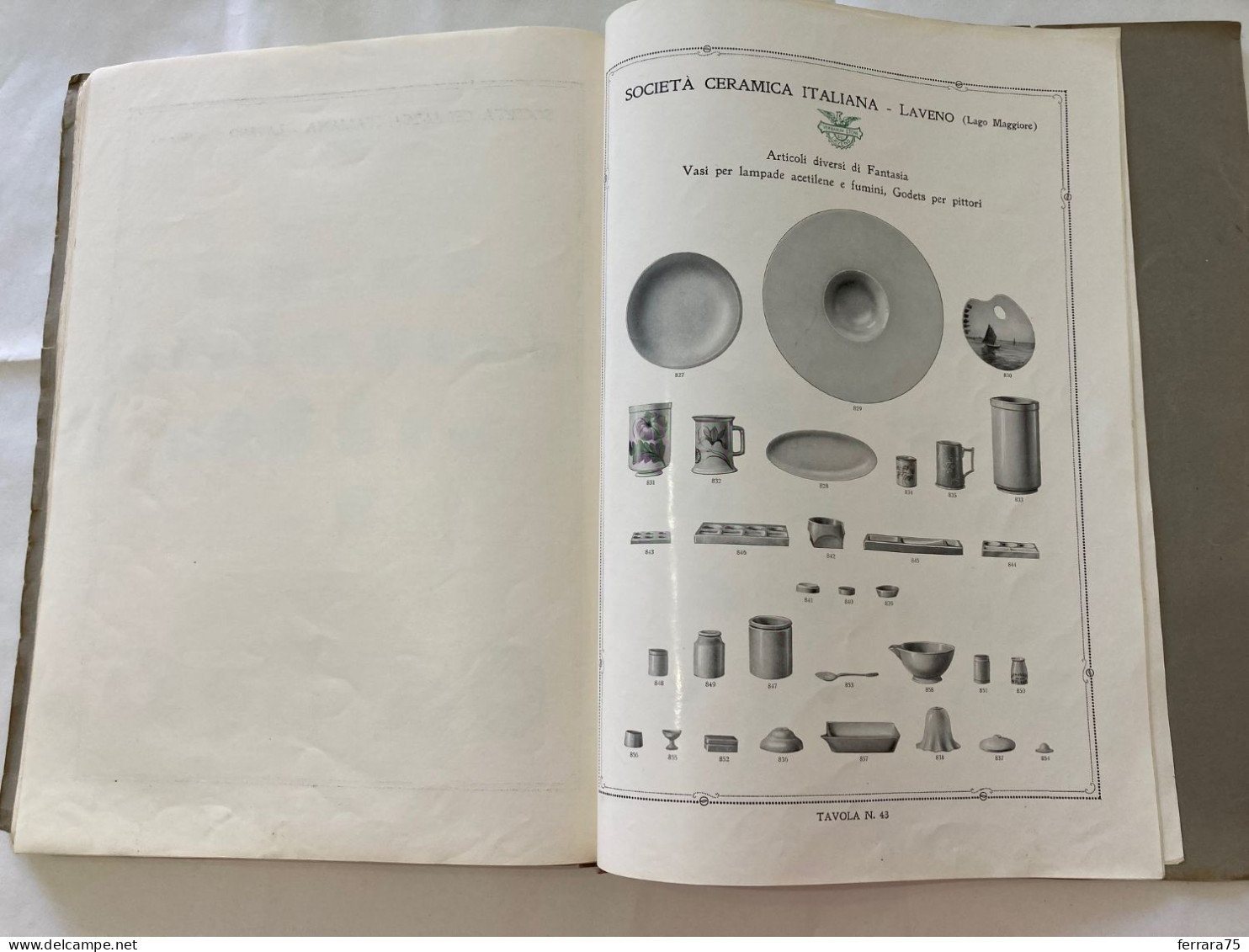 CATALOGO SOCIETà CERAMICA ITALIANA  PORCELLANA DI LAVENO LAGO MAGGIORE 1926.