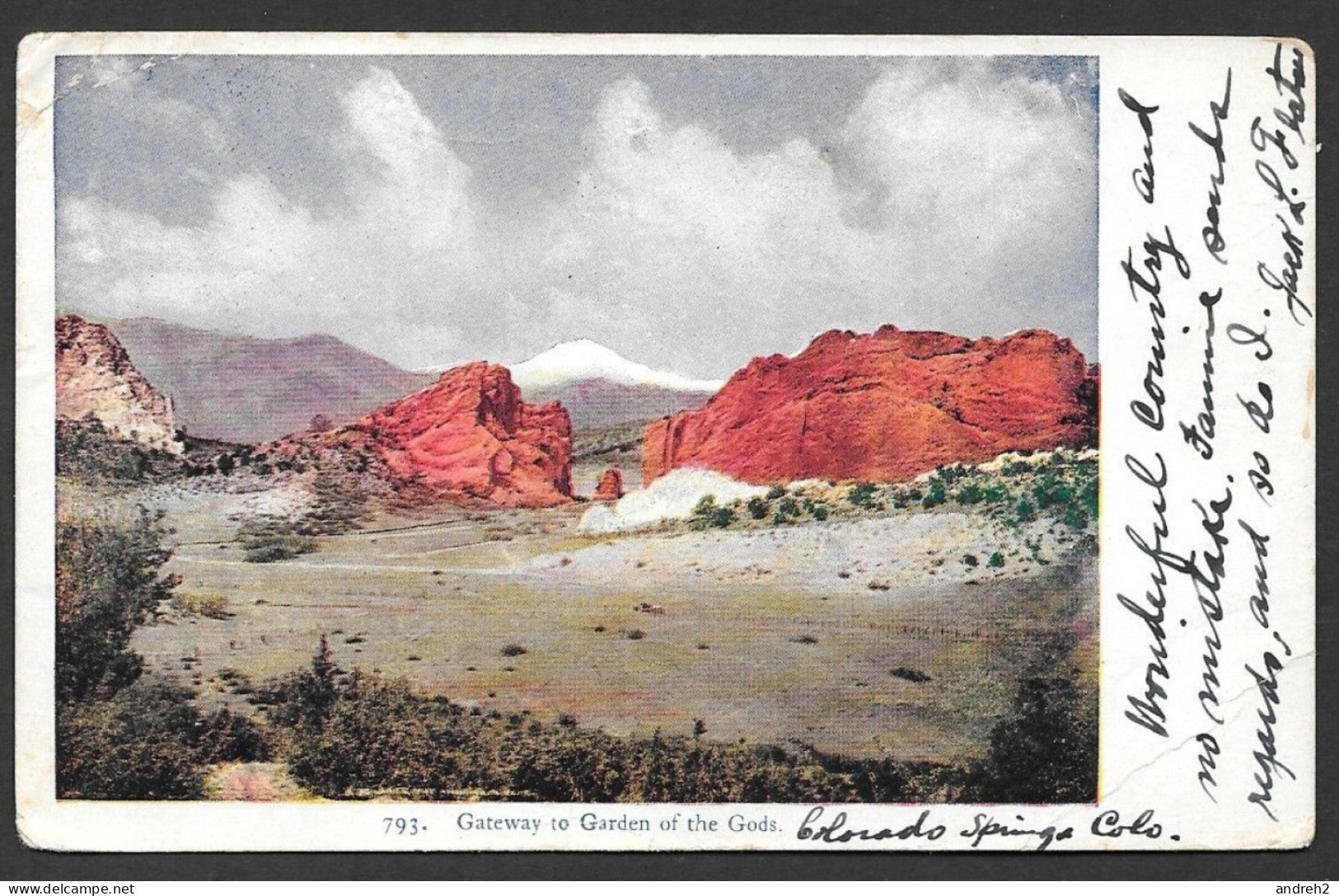 Colorado Springs  Colorado - C.P.A. Gateway To Garden Of The Gods - Postmarked With A US Stamp - Colorado Springs