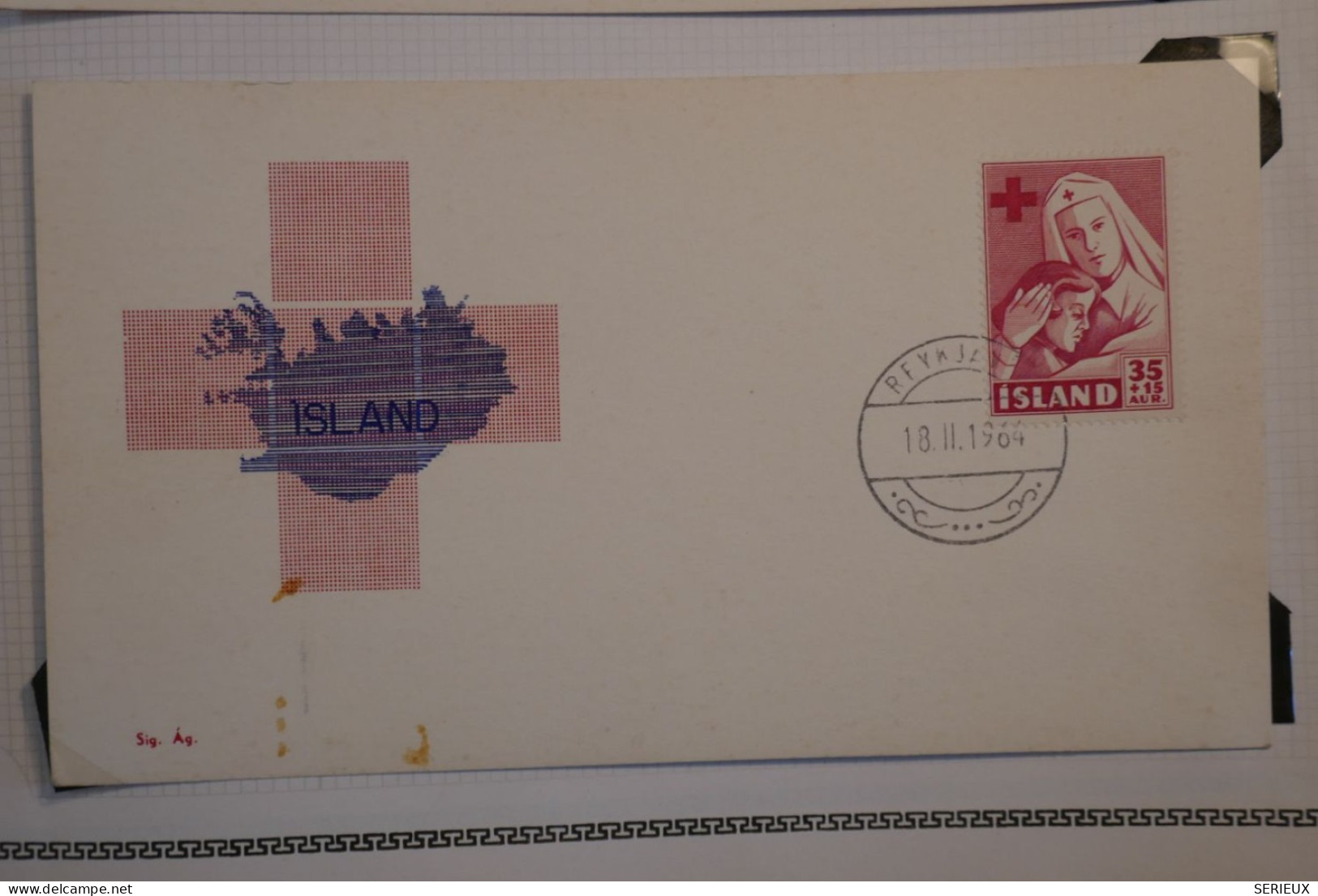 \+\ RED CROSS ISLAND  BELLE LETTRE SURCHARGES 1964 CROIX ROUGE +++ - Brieven En Documenten