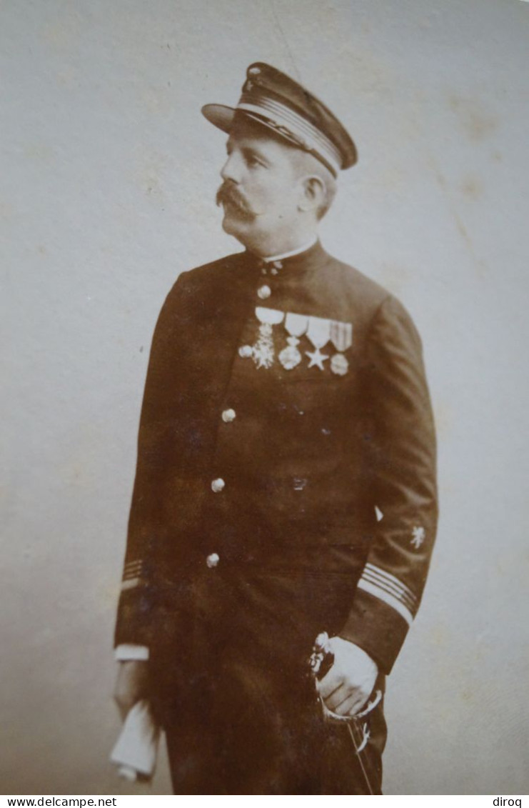 Grande Photo Carton,originale,militaire Avec Décorations,16,5 Cm. Sur 11 Cm. - Oud (voor 1900)
