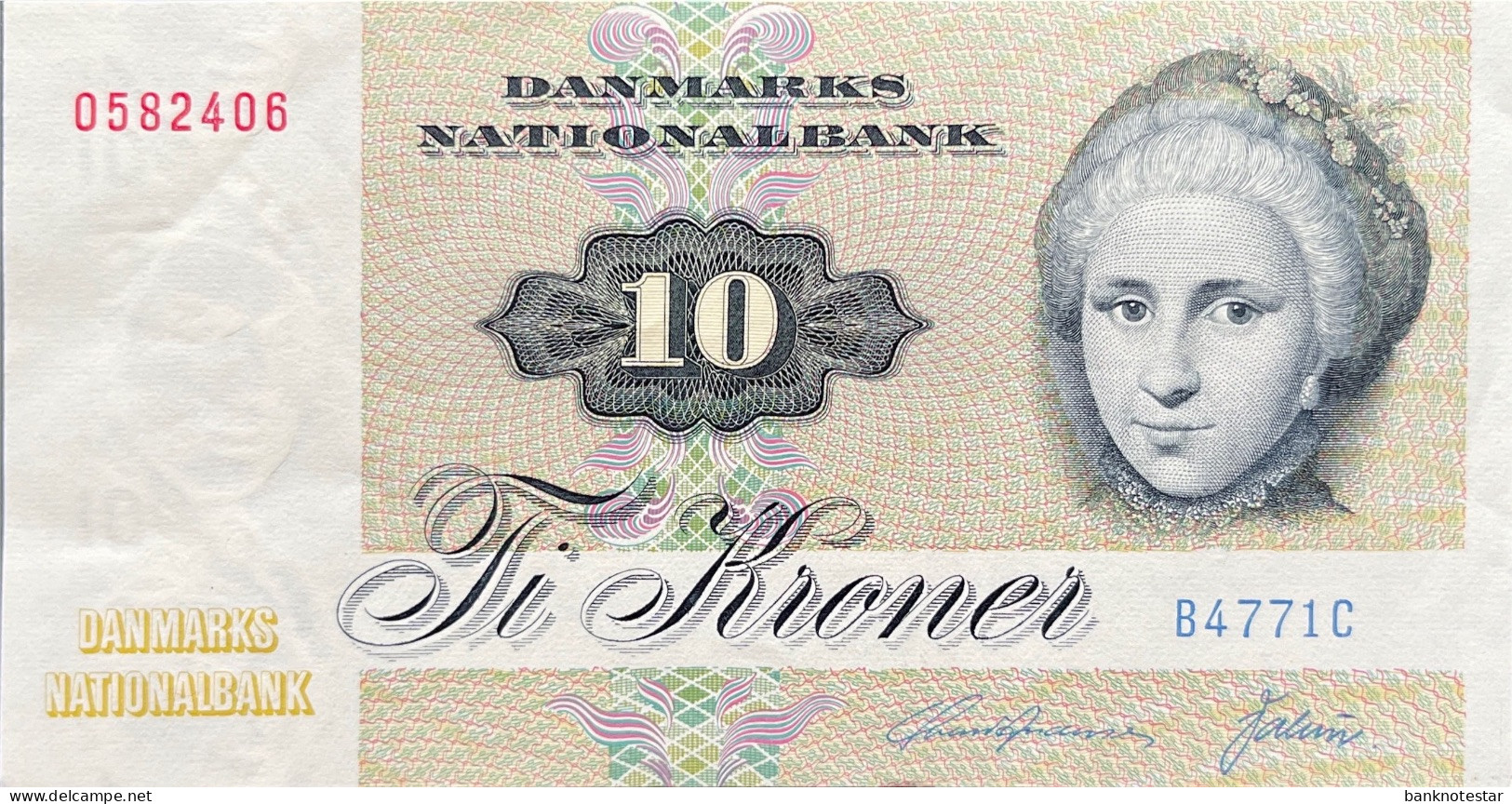 Denmark 10 Kroner, P-48g (1977) - About Uncirculated - Denmark