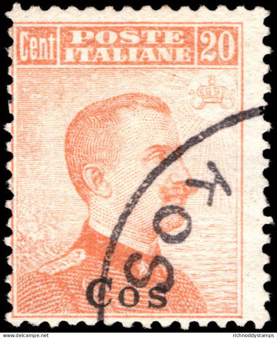 Cos 1912-21 20c Orange No Watermark Fine Used. - Dodecaneso