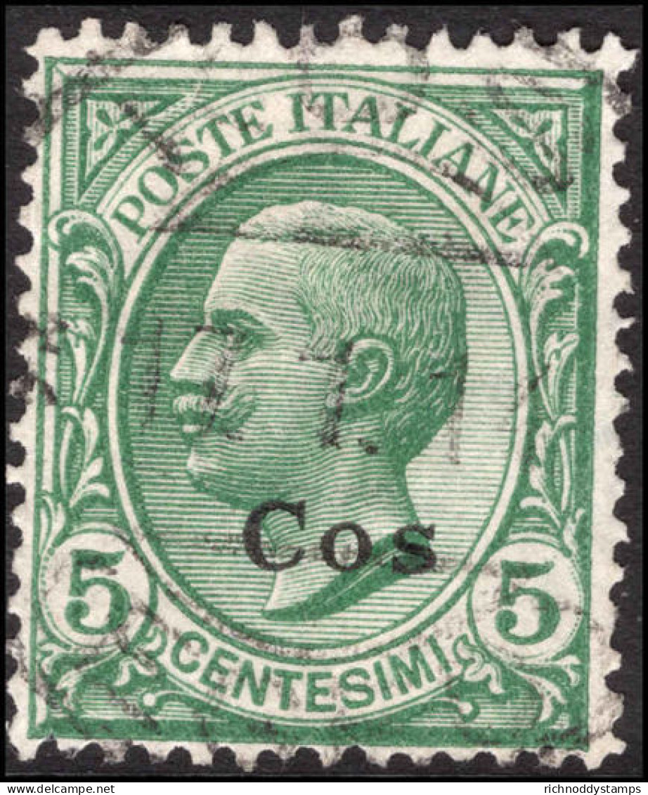 Cos 1912-21 5c Green Fine Used. - Dodecaneso