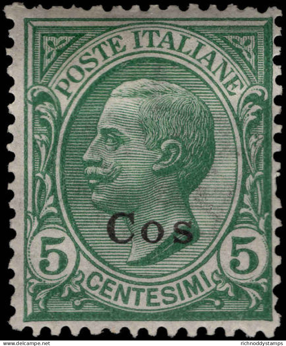 Cos 1912-21 5c Green Unused Regummed. - Dodecaneso