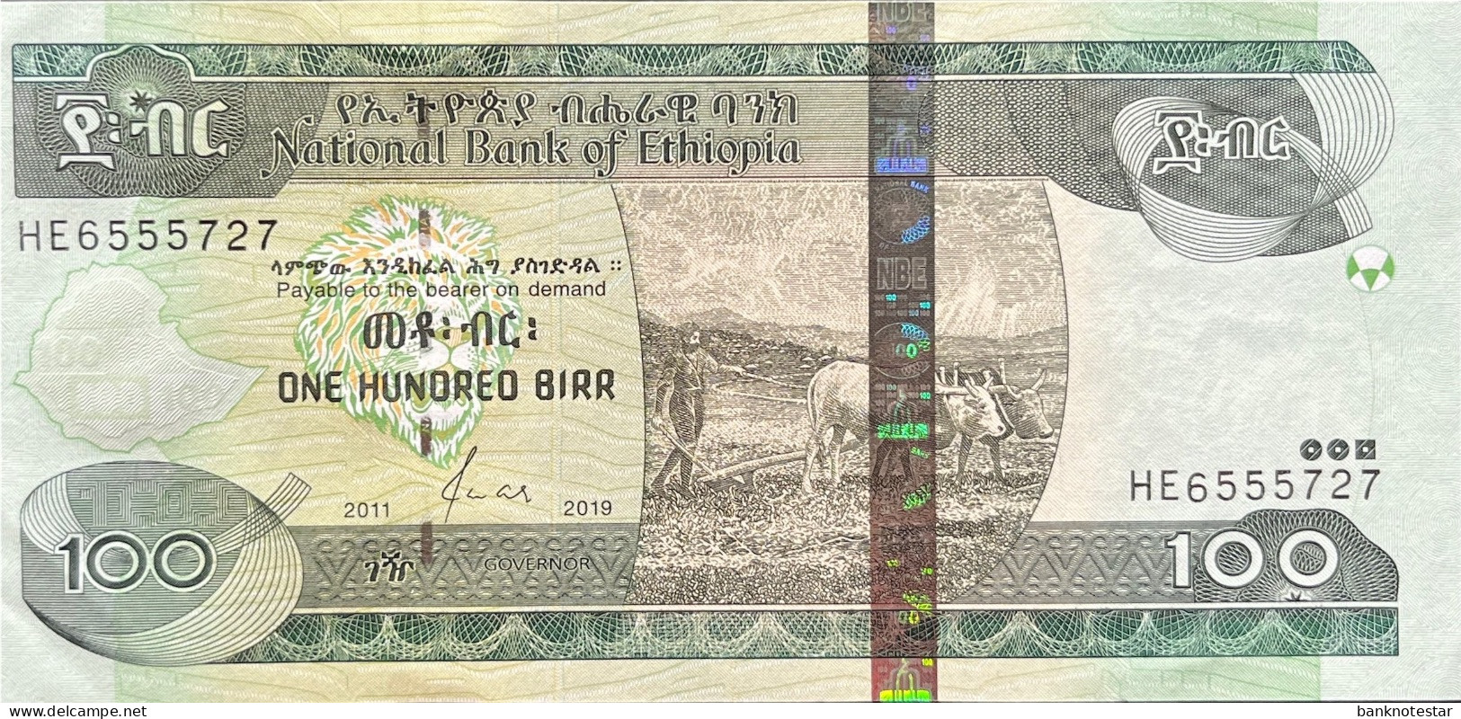 Ethiopia 100 Birr, P-52h (2011/2019) - About Uncirculated - RARE TYPE - Aethiopien