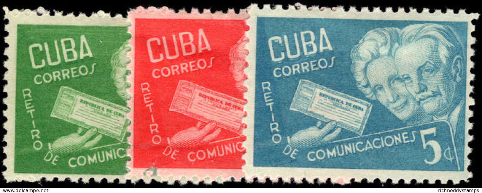 Cuba 1945 Postal Employees Retirement Fund Mounted Mint. - Unused Stamps