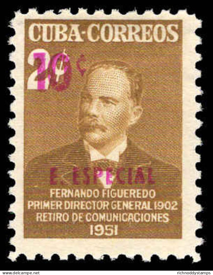Cuba 1952 Express Provisional Lightly Mounted Mint. - Unused Stamps