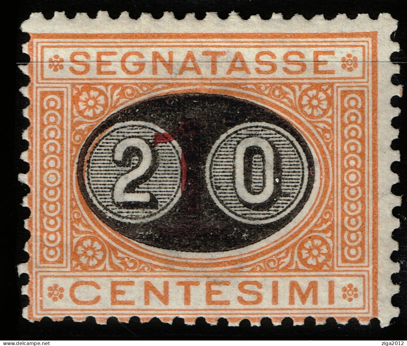 ITALY 1890 C.20 SU C.1 OCRA E CARMINIO - MLH - Revenue Stamps
