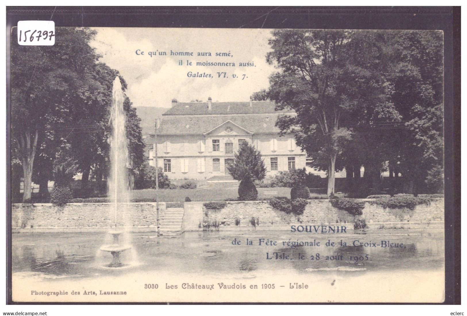 DISTRICT DE COSSONAY - L'ISLE - FETE REGIONALE DE LA CROIX BLEUE 1905 - TB - Cossonay