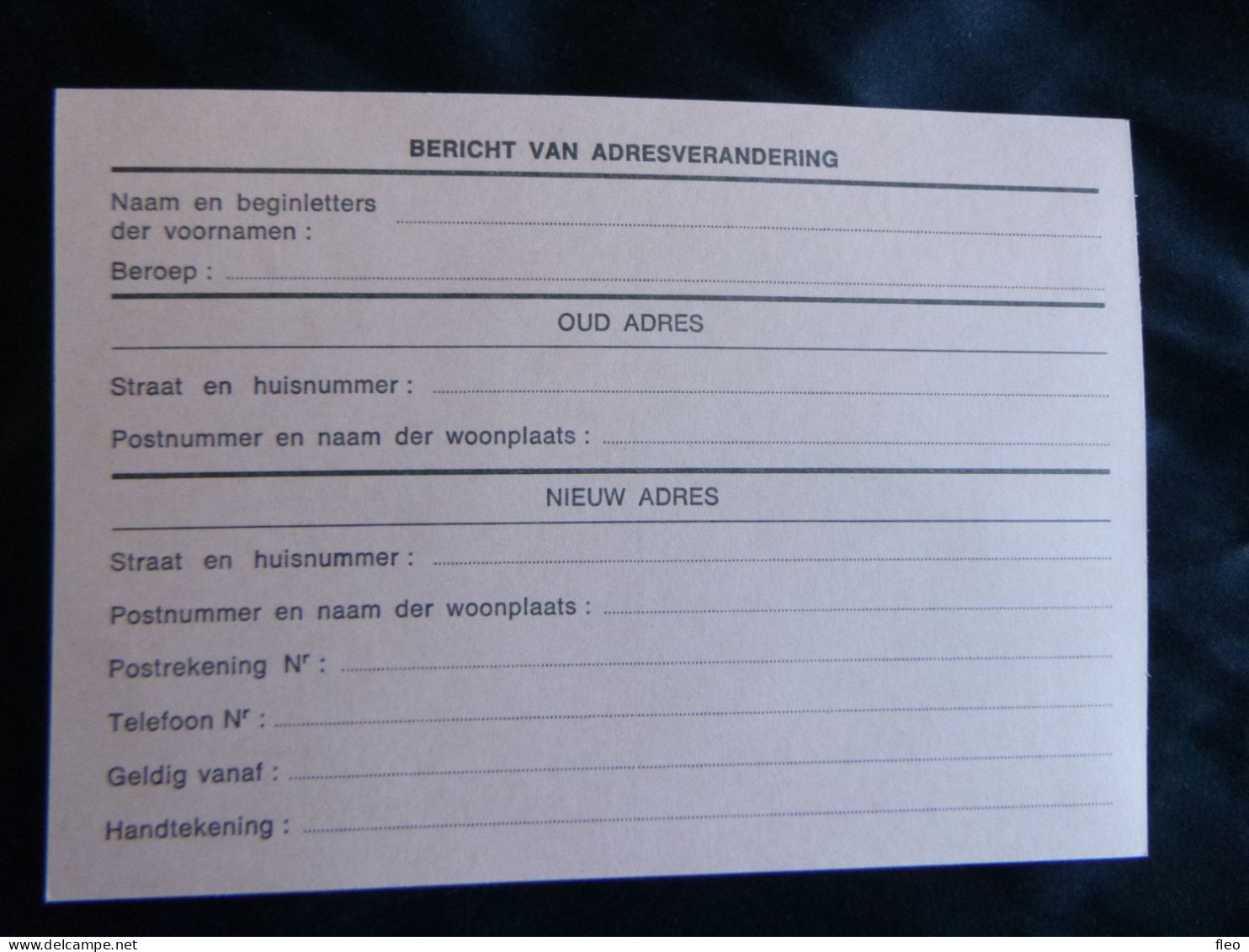 1980-1995 4,5F : " Adreswijziging/Changement D'adresse " - Avis Changement Adresse