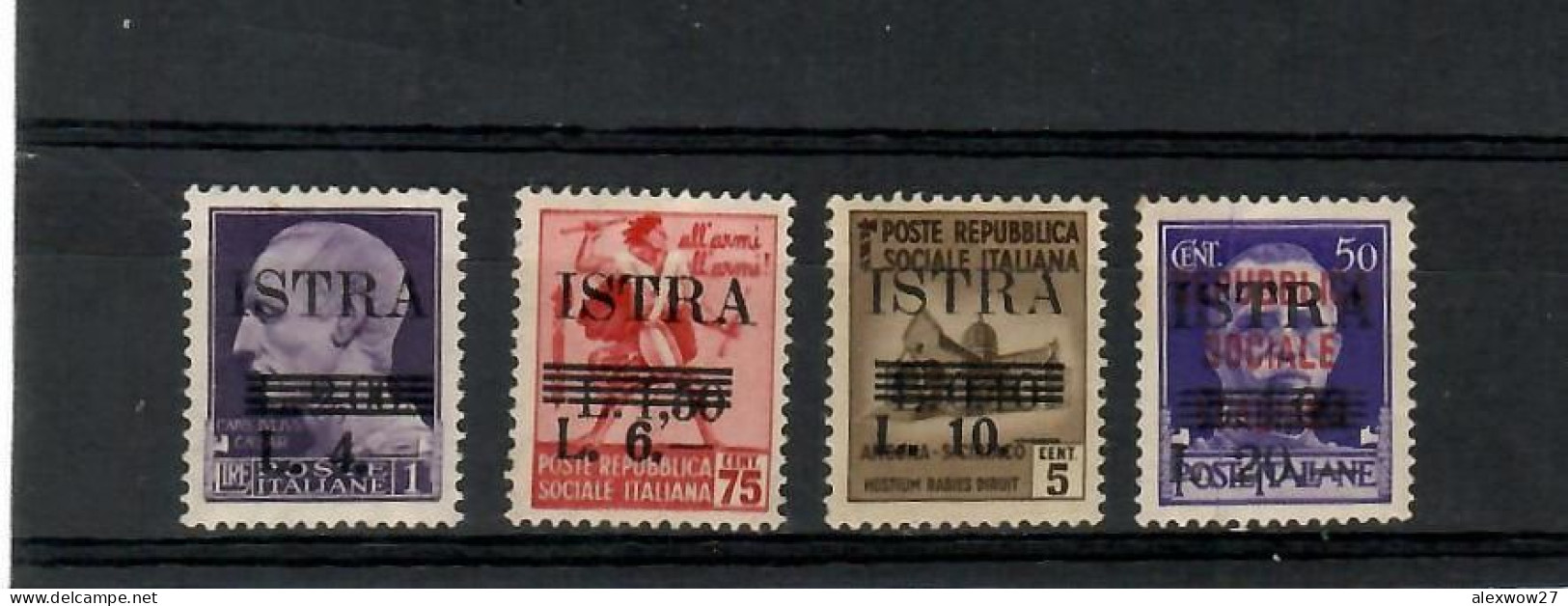 Occupazione JUGOSLAVIA ISTRIA  1945  --  Francobolli Con Soprastampa ( Sass.37/40) --  ** MNH / VF - Jugoslawische Bes.: Istrien