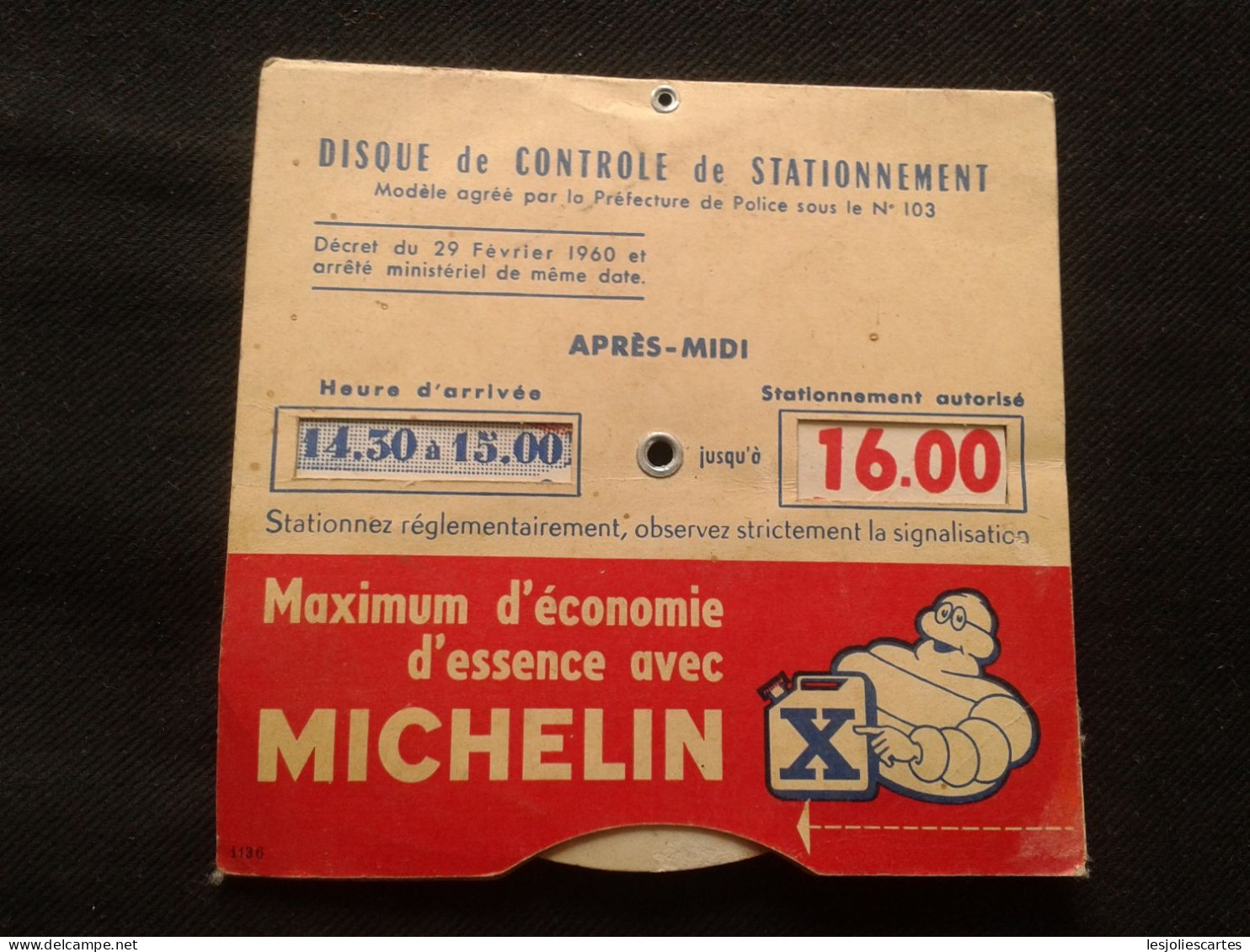 MICHELIN DISQUE DE CONTROLE DE STATIONNEMENT OFFERT PAR MICHELIN X - Voitures