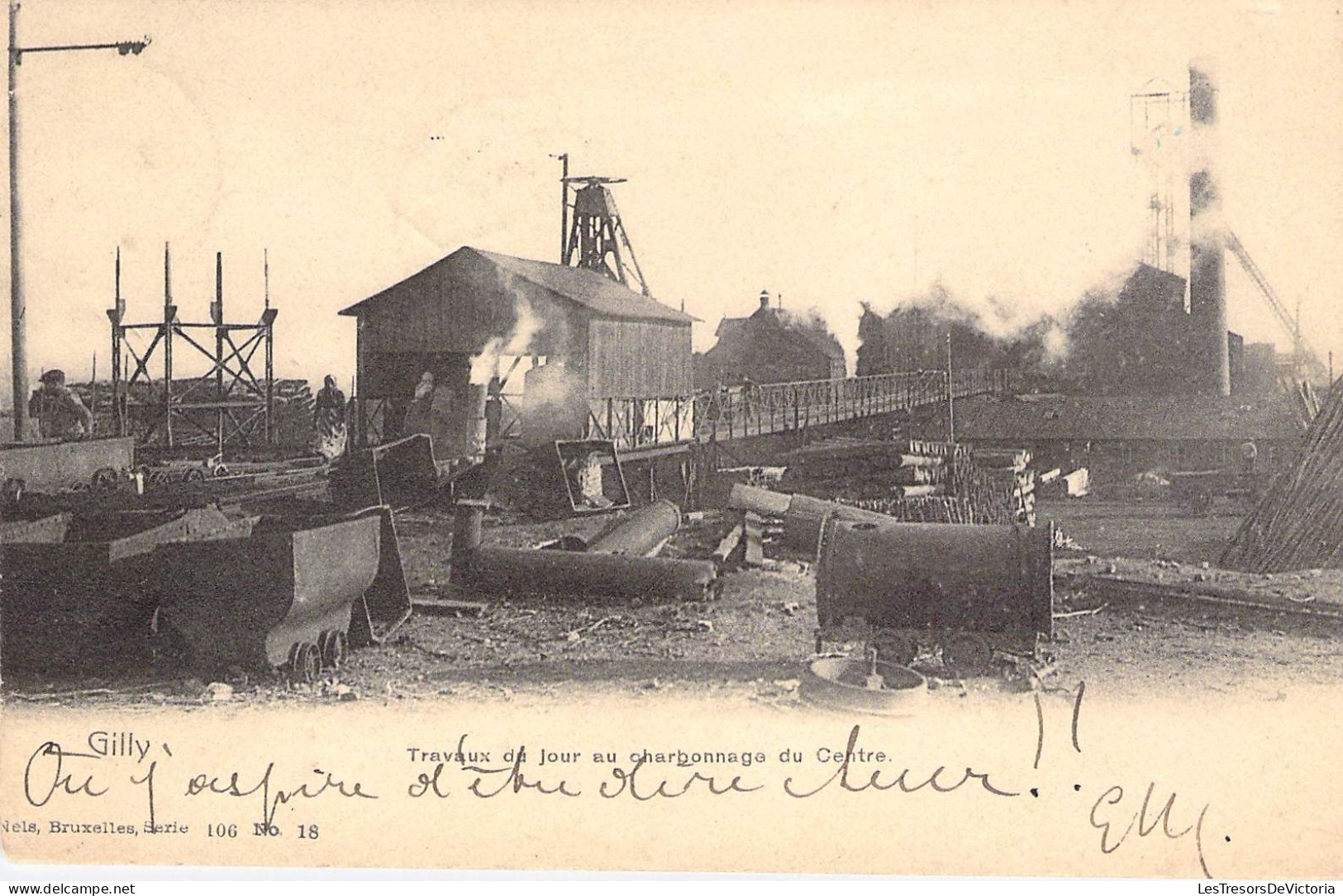 Belgique - Gilly - Travaux Du Jour Au Charbonnage Du Centre - Nels - Carte Postale Ancienne - Charleroi