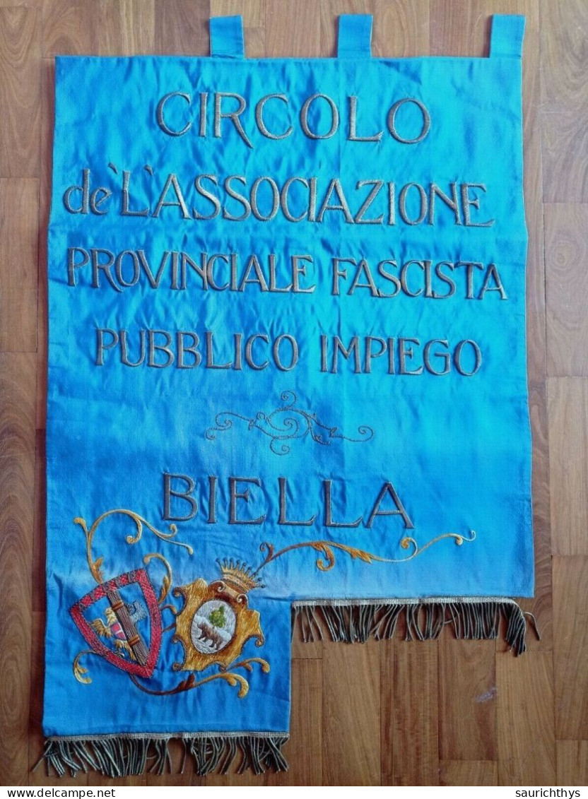 Labaro Stendardo Circolo Associazione Provinciale Fascista Pubblico Impiego Biella Biellese Fascismo - Drapeaux