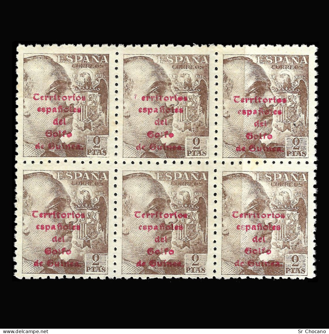 GUINEA España.1943.2p.Blq 6.MNH Edifil 271 Scott 301 - Guinea Española