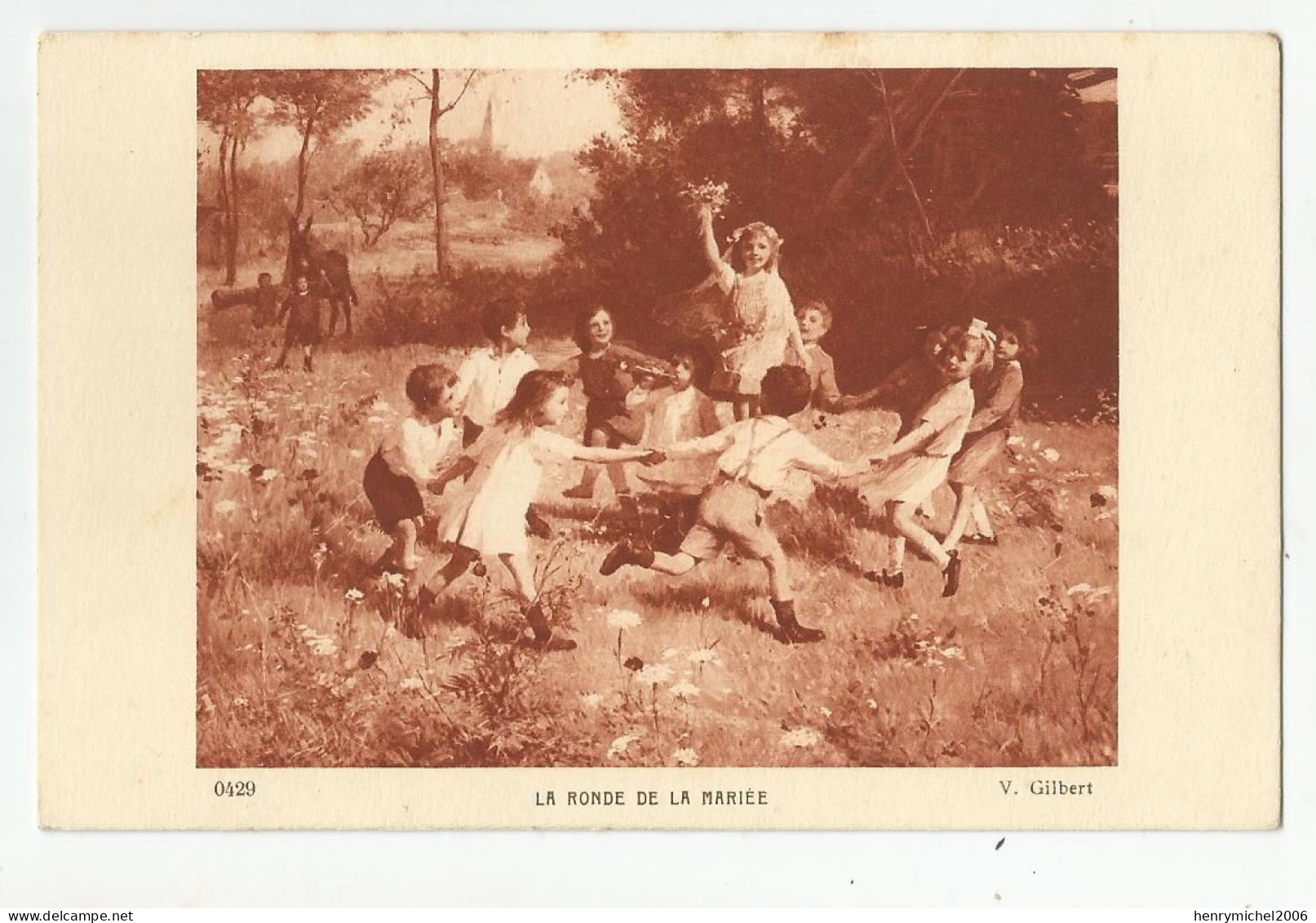 Cpa Enfants La Ronde De La Mariée Danse Dessin  Par Gilbert - Kindertekeningen