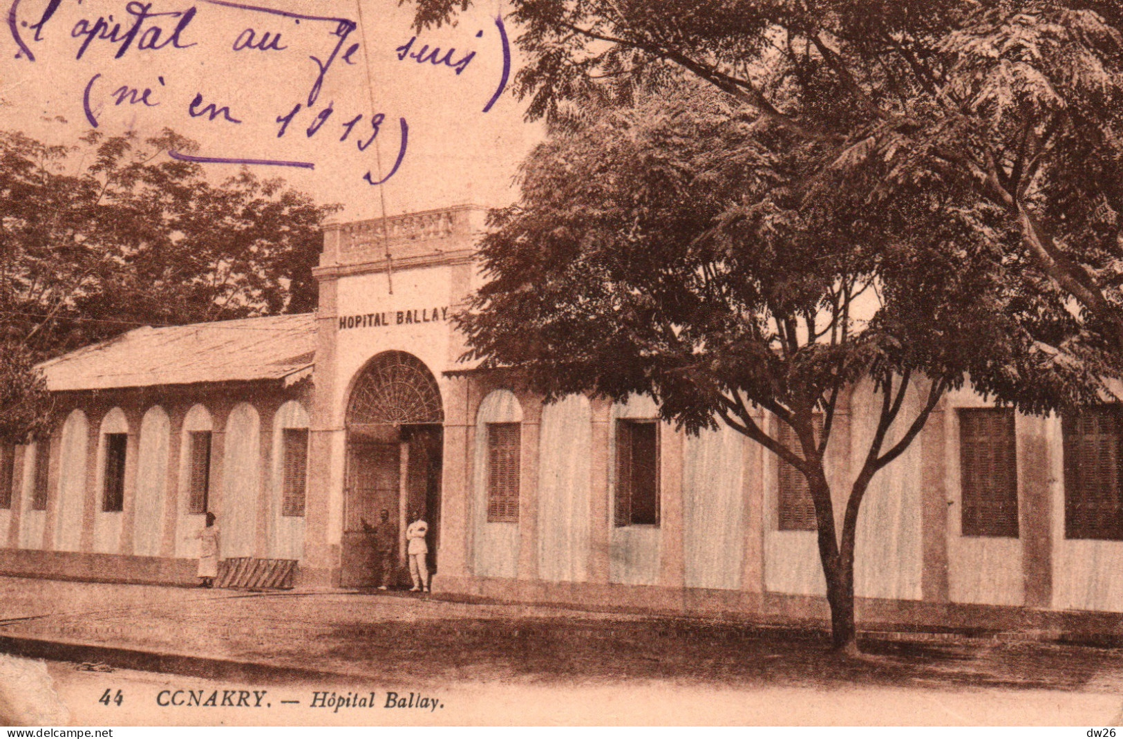 A.O.F. Guinée Française, Conakry: L'Hôpital Ballay - Carte LL N° 44 De 1924 - French Guinea