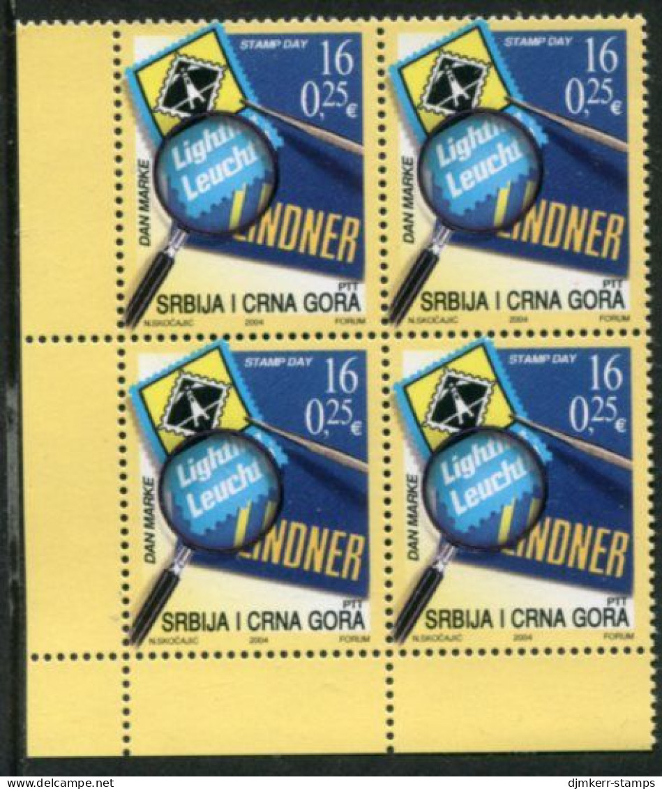 YUGOSLAVIA (Serbia & Montenegro) 2004  Stamp Day Block Of 4  MNH / **  Michel 3218 - Nuevos